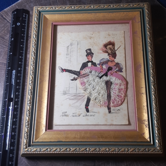Vintage frame| Handmade French Cancan piece - Picture 8 of 10